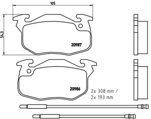Jarrupalasarja, levyjarru, Etuakseli, CITROËN AX, SAXO, SAXO Hatchback van, PEUGEOT 106 I, 106 II, 106 Van Skåp/halvkombi II, 1611457980