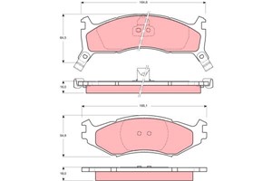 Jarrupalasarja, levyjarru, Etuakseli, CHRYSLER,DODGE,PLYMOUTH, 4423715, 4423725, 4740776