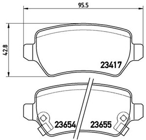 Jarrupalasarja, levyjarru, Taka-akseli, CHEVROLET,KIA,LADA,OPEL,VAUXHALL, 1605086, 1605122, 1605128, 1605233, 1605625, 1605967, 1605995,