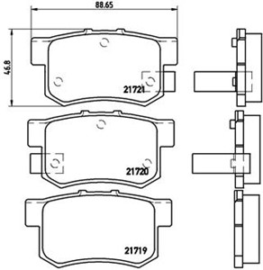 Jarrupalasarja, levyjarru, Taka-akseli, ACURA,HONDA,MG,ROVER,SUZUKI, 06430S0AJ00, 06430S2A000, 06430S2AE50, 06430S5AJ00, 06430S6DE50, 06
