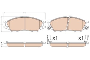 Jarrupalasarja, levyjarru, Etuakseli, NISSAN ALMERA Classic, 41060-95F0A, 41060-95F0B