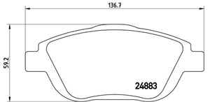 Jarrupalasarja, levyjarru, Etuakseli, CITROËN,DS,OPEL,PEUGEOT, 1607083180, 1611140580, 161140580, 1611837880, 1613192580, 1617275680, 16
