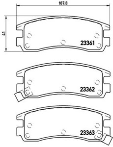 Jarrupalasarja, levyjarru, Taka-akseli, BUICK,CADILLAC,CHEVROLET,MITSUBISHI,OLDSMOBILE,OPEL,PONTIAC,VAUXHALL, 12510016, 12510037, 125100