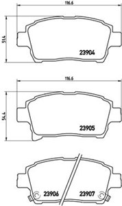 Jarrupalasarja, levyjarru, Etuakseli, TOYOTA COROLLA, MR2 III, PRIUS Liftback, 044650D020, 044650D030, 044650W080, 0446512581, 044651710