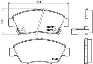 Jarrupalasarja, levyjarru, Etuakseli, HONDA, 06450S2G000, 06450S2GJ01, 06450S5A010, 06450S7H000, 06450SAA900, 06450SAA901, 06450SAAE50,